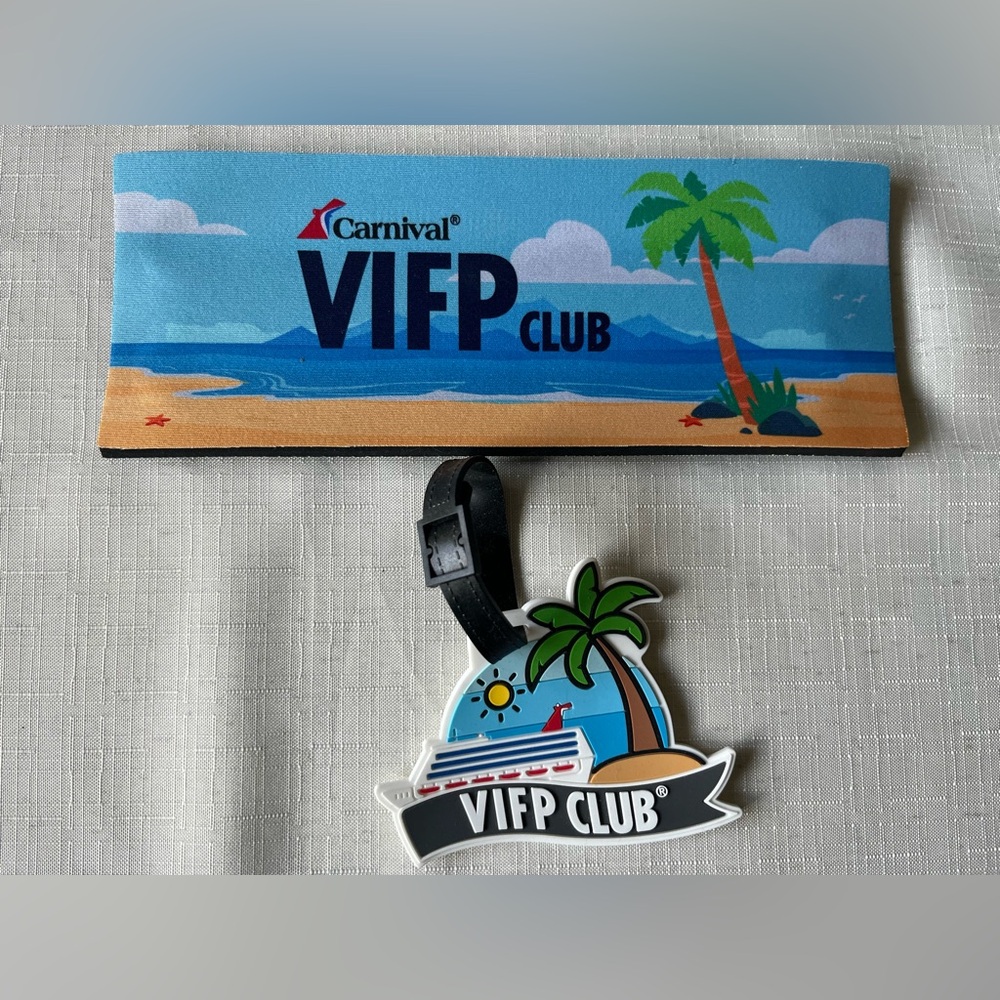 Carnival Cruise Lines VIFP Luggage Tag & Koozie